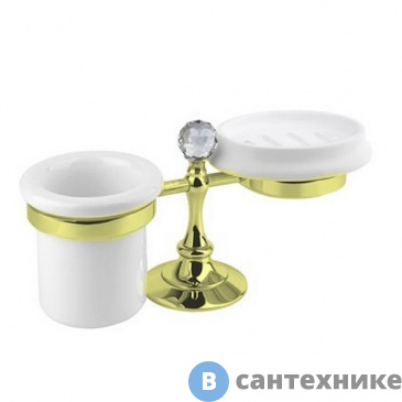 картинка Стакан Cezares OLIMP-STT-03/24-Sw и мыльница настольные, золото