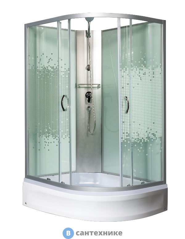 Душевая кабина МОНОМАХ Б/К 100/70/24 МЗ L б/крыши, 1000*700*2060, асимметричная (10000005807)