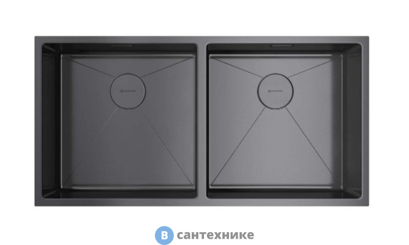 Кухонная мойка OMOIKIRI Taki 86-2-U/IF-GM нерж.сталь/вороненая сталь (4993793)