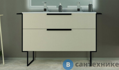 картинка Тумба под раковину Cezares URBAN с двумя выдвижными ящиками 55162 Spatolato bianco, 120x46x62