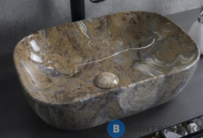 картинка Раковина накладная GID-ceramic Mnc333T под камень глянцевый (460х325х135)