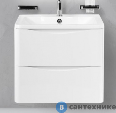 картинка Тумба под раковину BelBagno ACQUA подвесная с двумя выкатными ящиками, Bianco Lucido, 700x450x500 (ACQUA-700-2C-SO-BL)