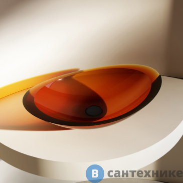 картинка Раковина ABBER Kristall AT2808Opal накладная прозрачная, коричневая