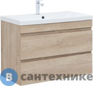 Тумба с раковиной Aquanet Нота new 90 цв.дуб светлый (335882)