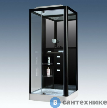 картинка Душевая кабина Loranto CS 126-3A L 90*100*215 см чёрная (левая)