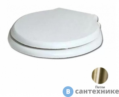 картинка Сиденье AZZURRA Giunone-Jubilaeum для унитаза белое, шарниры бронза (микролифт) (1800/F bi/br)