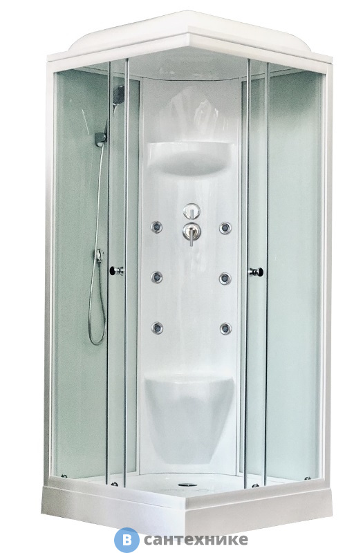 Душевая кабина Royal Bath RB 90HP7-WT 900x900x2170 (белое/прозрачное)