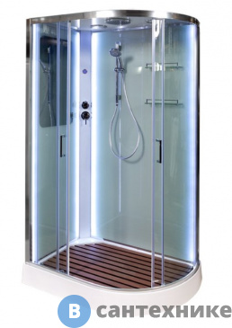 картинка Душевая кабина Deto А102 L LED с кнопкой (120х80х220 см)