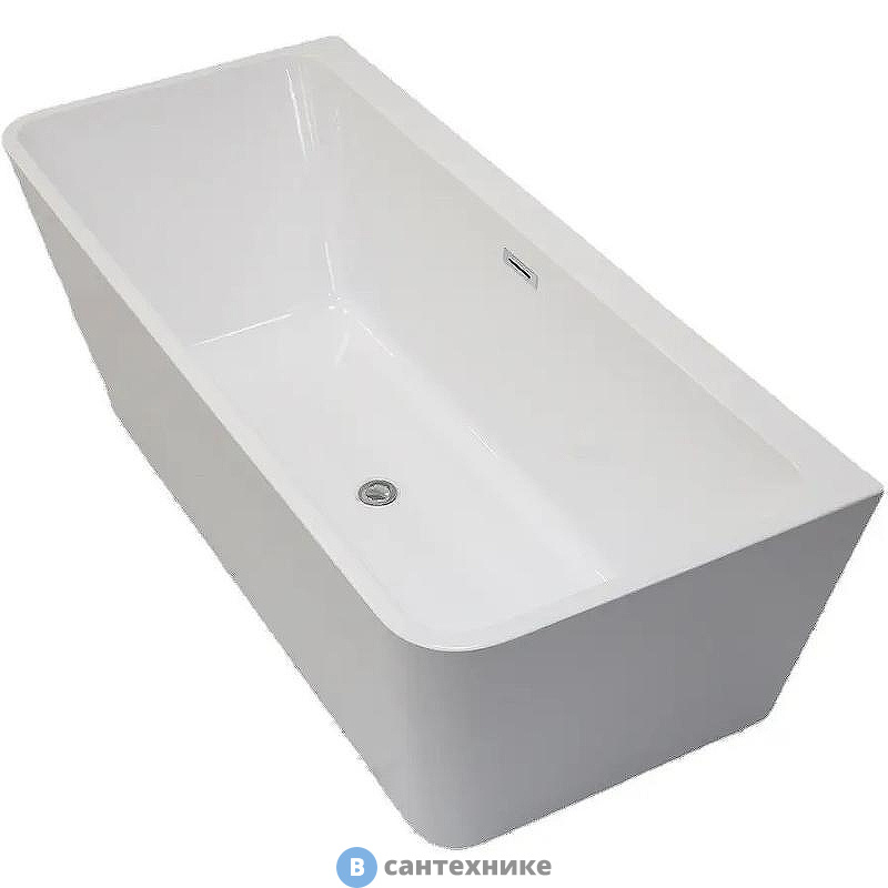 Ванна акриловая Ceruttispa LUGANO (1700x750x580) отдельностоящая, со сливом-переливом (CT9344)