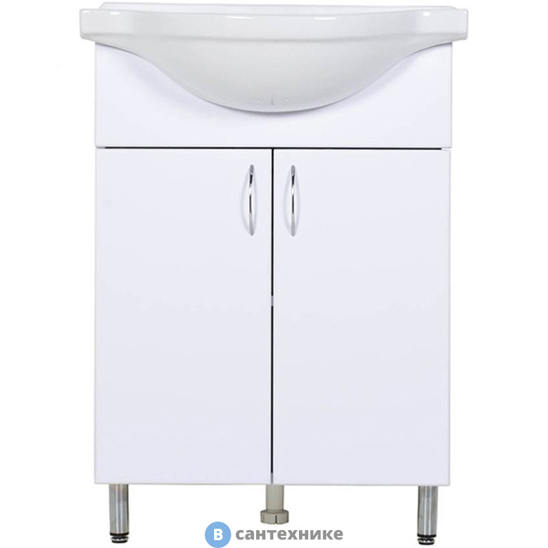 Тумба Orange Лайт LA-60TUW+RA напольная с раковиной, белый