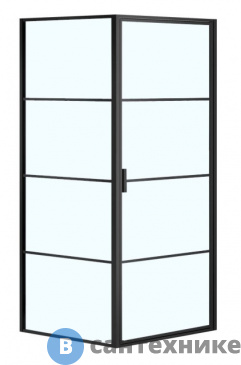 картинка Душевое ограждение AZARIO RICHMOND 1000*1000*1950 без поддона, стекло прозр.6 мм профиль чёрный (AZ- NAG1221 1000 BLACK)