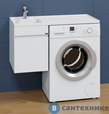 картинка Тумба под раковину СанТа Марс 38 1 ящ. над стиральной машиной подвесная (ум.Лидер 1000 лит.мр.) НП (700320)