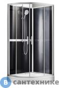 Душевая кабина AZARIO DENVER AZ-N10812 900*900*(2000+150) прозрачное стекло, задняя панель чёрная, профиль серый (AZ-N10812 900)
