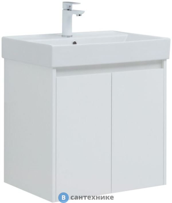 Тумба под раковину Aquanet Nova Lite 60 2 дв. бел. глянец (298847)
