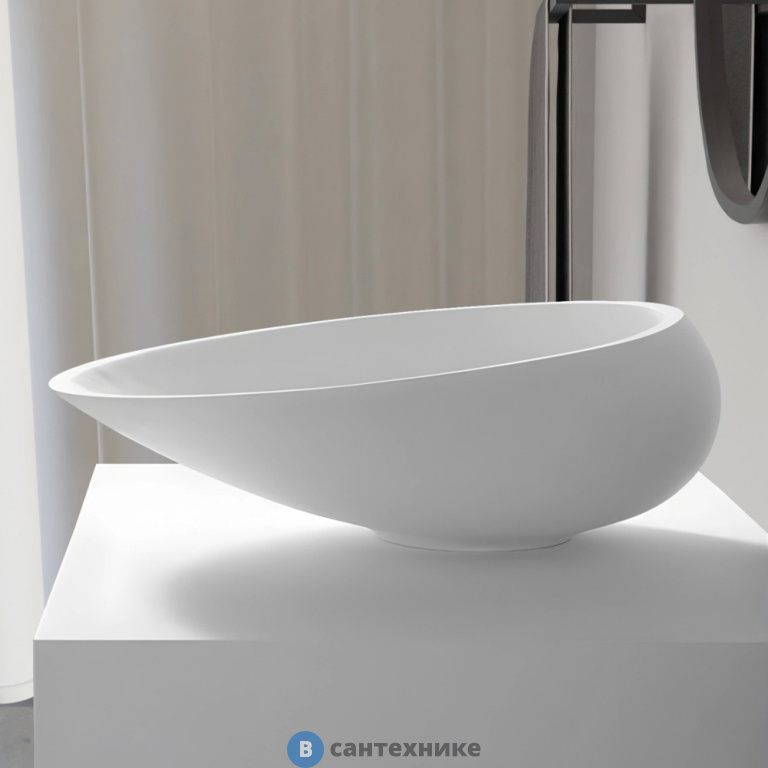 Раковина ABBER Stein AS2616 накладная белая матовая