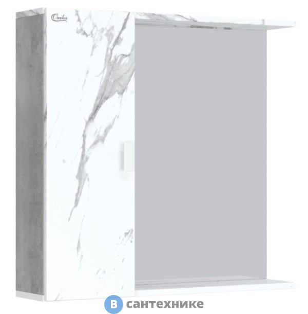 Шкаф-зеркало Onika МАРБЛ 75.00 мрамор/камень бетонный универсальный (207524)