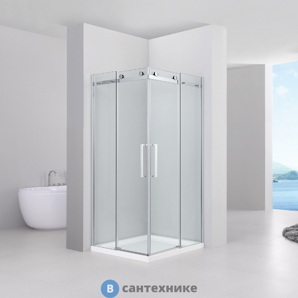 Душевое ограждение Black&White S202 (900x900x1950)