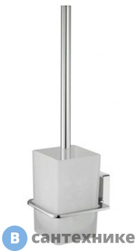 картинка Щетка для унитаза WasserKRAFT Leine K-5027 подвесная металл, хромоникелевое покрытие, матовое стекло