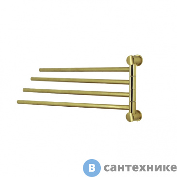 картинка Держатель WasserKRAFT K-1034BRUSHED GOLD полотенец четверной