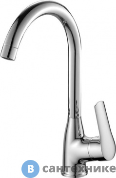 картинка Смеситель Rossinka Silvermix S35-23 для кухни с высоким, хром