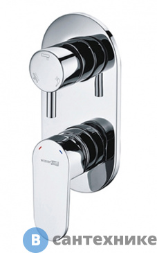 картинка Смеситель WasserKRAFT Dinkel 5871 для ванны и душа латунь, хромоникелевое покрытие