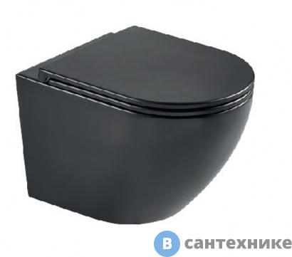 картинка Унитаз с инсталляцией WELTWASSER и кнопкой смыва (AMBERG 350 + MERZBACH 043 MT-BL + AMBERG RD-CR)