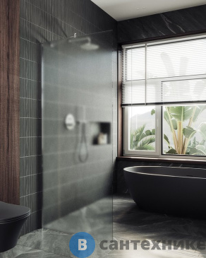 картинка Душевая перегородка в профиле MaybahGlass 1950*890 стекло 8 мм сатинбронза (MGD-690-5ш)