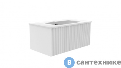 картинка Тумба под раковину La Fenice TERRA Bianca 80 см белая матовая (FNC-01-TER-B-80)