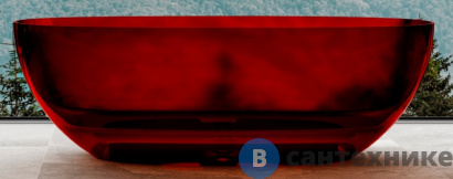 картинка Ванна ABBER Kristall AT9703Rubin 170х75, прозрачная, красная