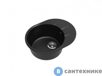 картинка Кухонная мойка EWIGSTEIN Rund 45F 1-чаша+ крыло 580*450мм черный