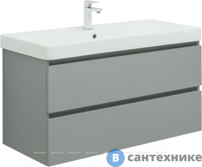 картинка Тумба под раковину Aquanet Вега 2.0 100 мисти грин (337957)