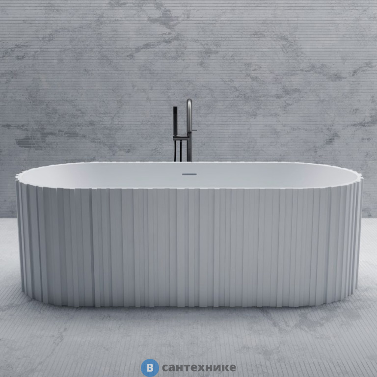 Ванна ABBER Stein AS9653 из искусственного камня белая матовая