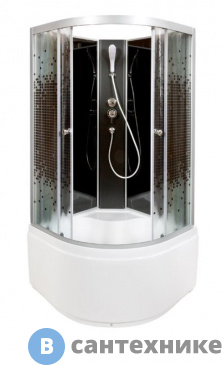 картинка Душевая кабина Deto L 890 N без крыши black (90х90х200 см)