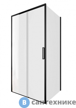 картинка Душевой уголок Aquanet Pleasure Evo 110x80 AE65-110x80-BT без поддона, профиль черный, прозрачное стекло (324132)
