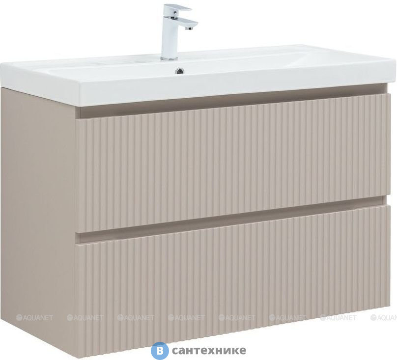 Тумба под раковину Aquanet Джейн (Flat) 90 бежевый (343978)
