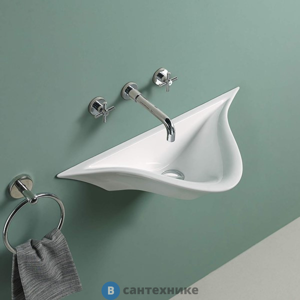 Раковина WELTWASSER AISBACH 78205 GL-WT подвесная (глянцевая белая) 575х310х130 мм