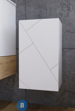 картинка Шкаф Бриклаер КРИСТАЛЛ 60 белый навесной