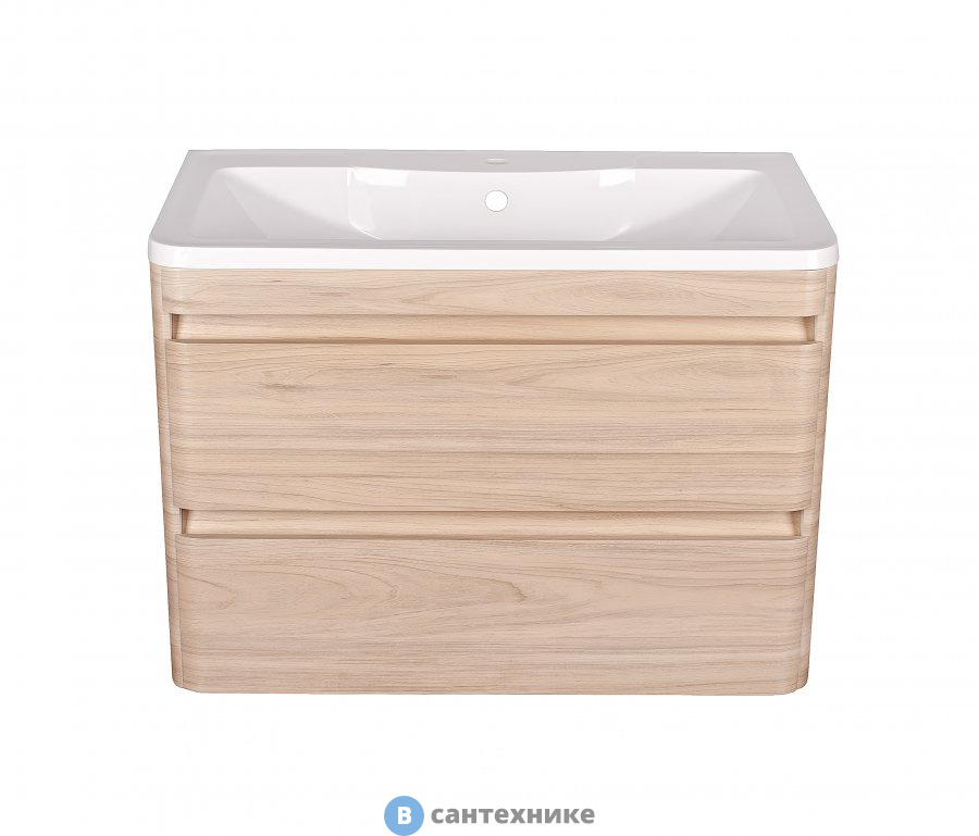 Тумба под раковину Style line подвесная Атлантика 70, Люкс ясень перламутр, PLUS (2000949236940)