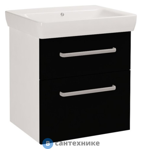 Тумба под раковину Dreja Q MAX 60 S, черный (60124)