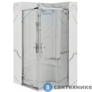 картинка Душевое ограждение Loranto CS-21809-90 90x90x190 прозрачное закаленное стекло 5 мм, профиль серебро, без поддона