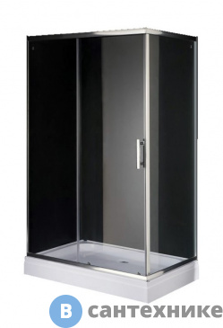 картинка Душевой уголок Loranto CS-8021S (CS-8706) 120*80*195, прозрачное стекло, профиль хром, поддон 13 см