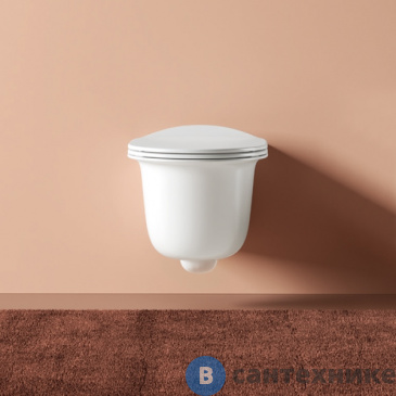 картинка Унитаз Artceram CHIC подвесной безободковый 38х53 см, с крепеж. белый (CHV001 01 00), без сиденья