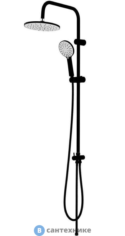 Душевая система Agger Breeze A0193544 без смесителя, чёрный