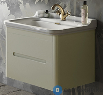 картинка Тумба под раковину Kerasan Waldorf подвесная 80 см, с 2 ящиками, bi vaniglia matt (925630 bi vaniglia matt)