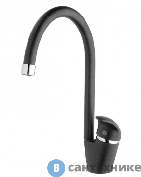 картинка Смеситель Paini 6344570PNLMKM Sicily для кухни, гранит/чёрный