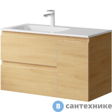 картинка Тумба под раковину Aqwella ACCENT 92 ACC0109LDZ (подвесная, дуб золотой)