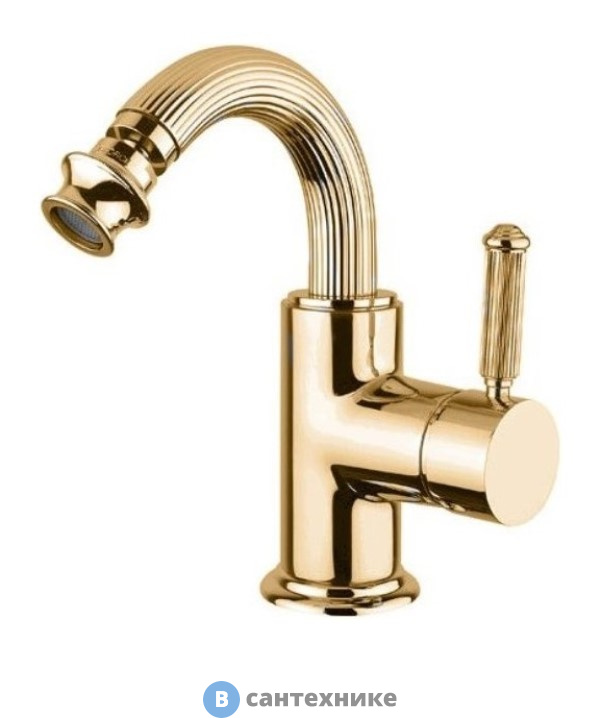 Смеситель Cezares OLIMP-BSM2-03/24-L на биде однорычажный c донным клапаном, золото