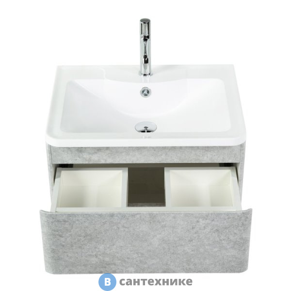 Тумба под раковину BelBagno ALBANO ALBANO-600-2C-SO-CVG подвесная с двумя выкатными ящиками, Cemento Verona Grigio, 600x450x500