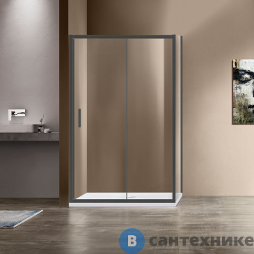 картинка Душевой уголок Vincea Garda VSR-1G8013CLGM, 1300*800, вороненая сталь, стекло прозрачное