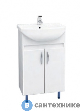 картинка Тумба под раковину Merkana Уют 50 см на ножках белая (14259)